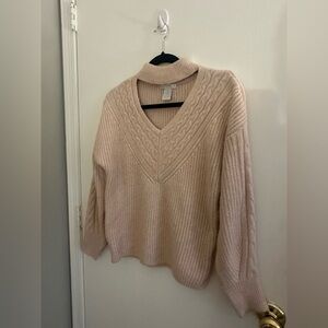 Design History Cable Knit Sweater - Blush Pink